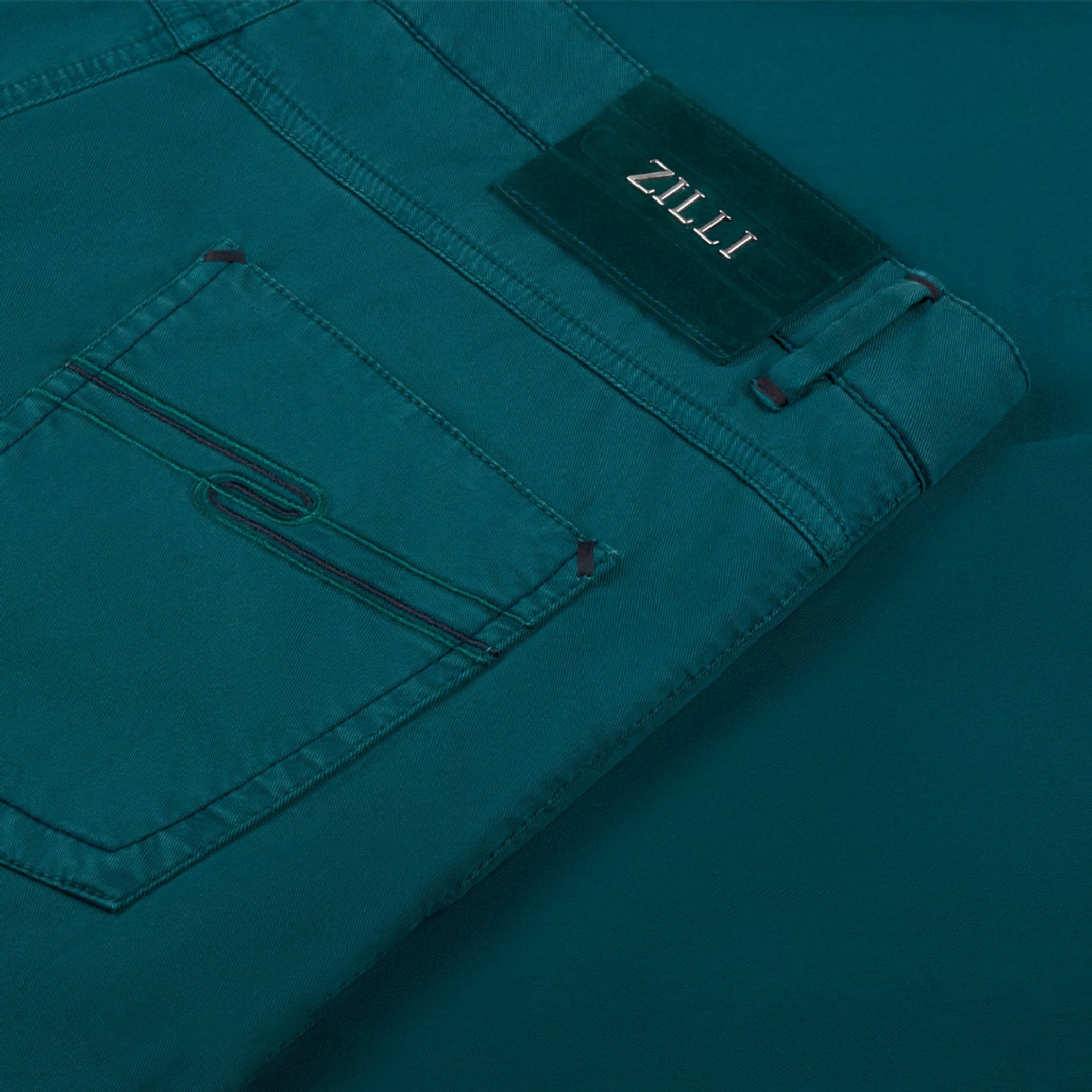 Pantalon chino ajusté à surpiqûres - Vert