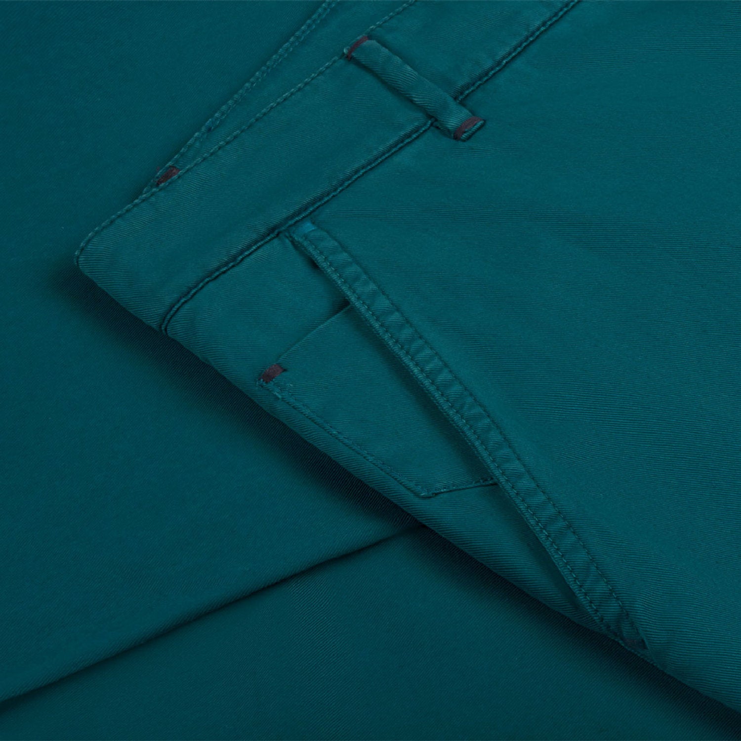 Pantalon chino ajusté à surpiqûres - Vert