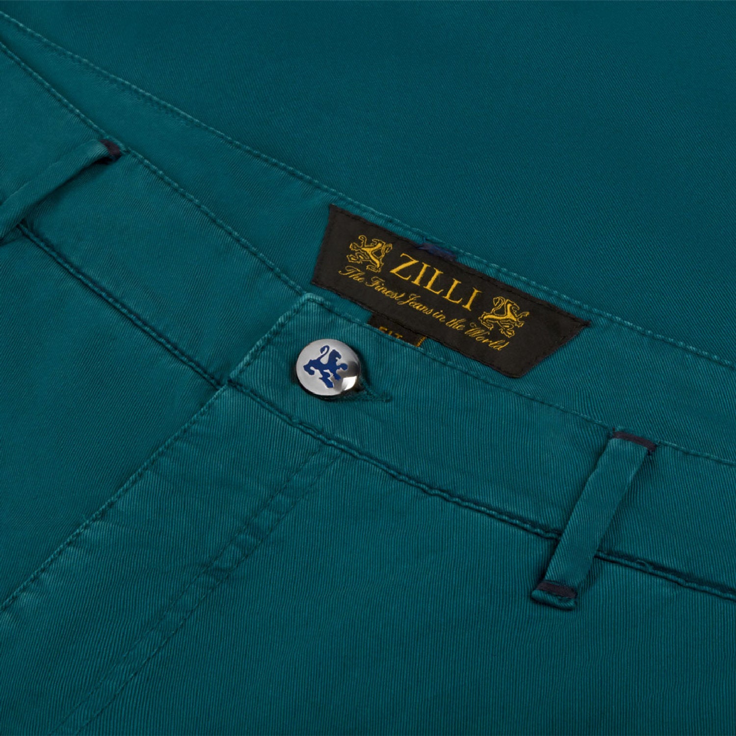 Pantalon chino ajusté à surpiqûres - Vert