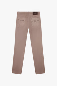 Pantalon chino à surpiqûres - Beige