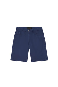 Short délavé avec patch - Bleu