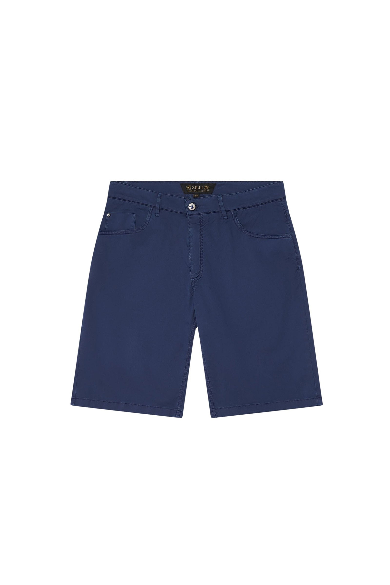 Short délavé avec patch - Bleu
