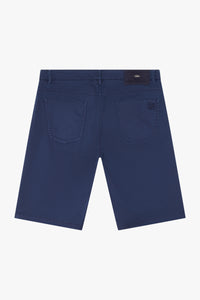 Short délavé avec patch - Bleu