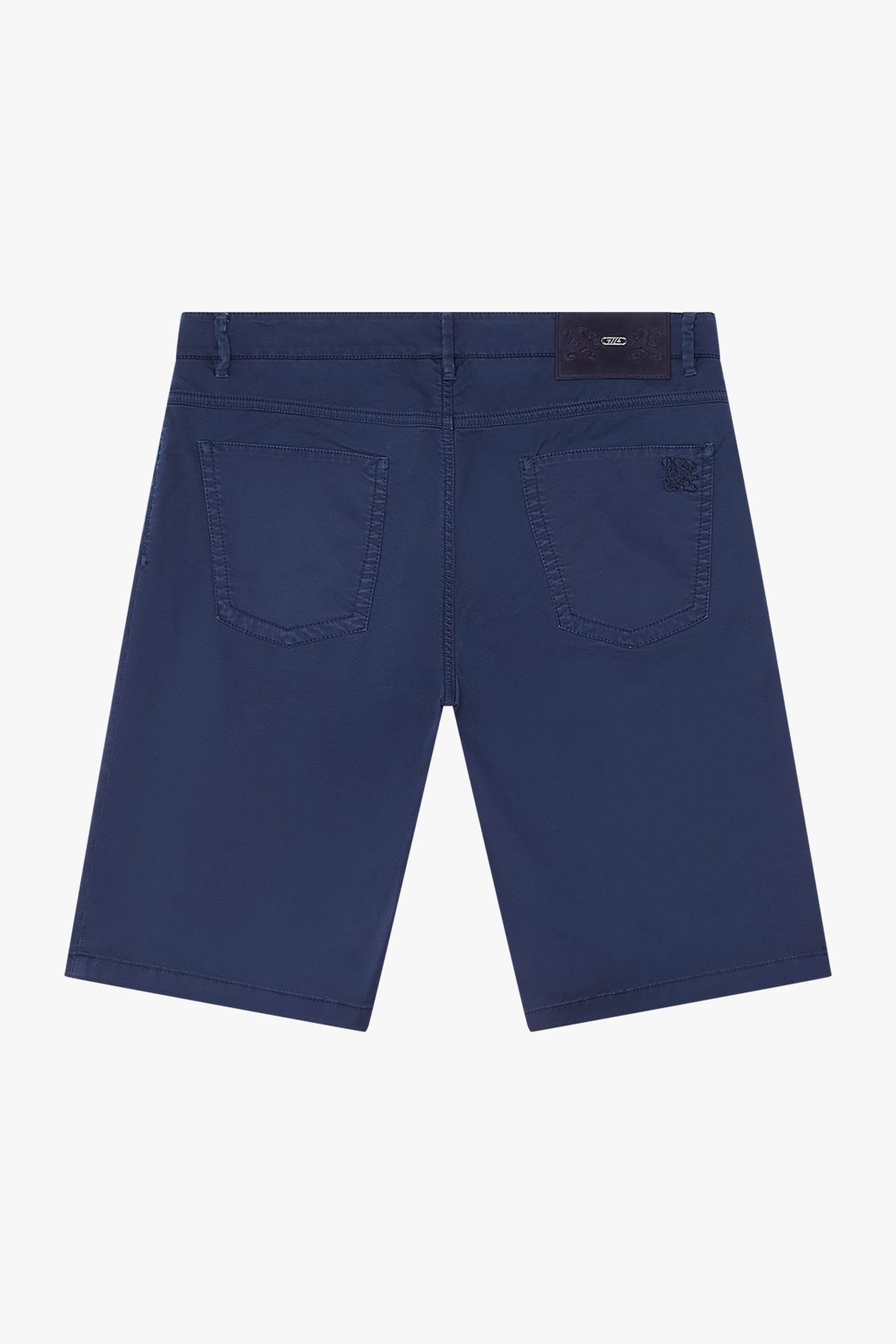 Short délavé avec patch - Bleu