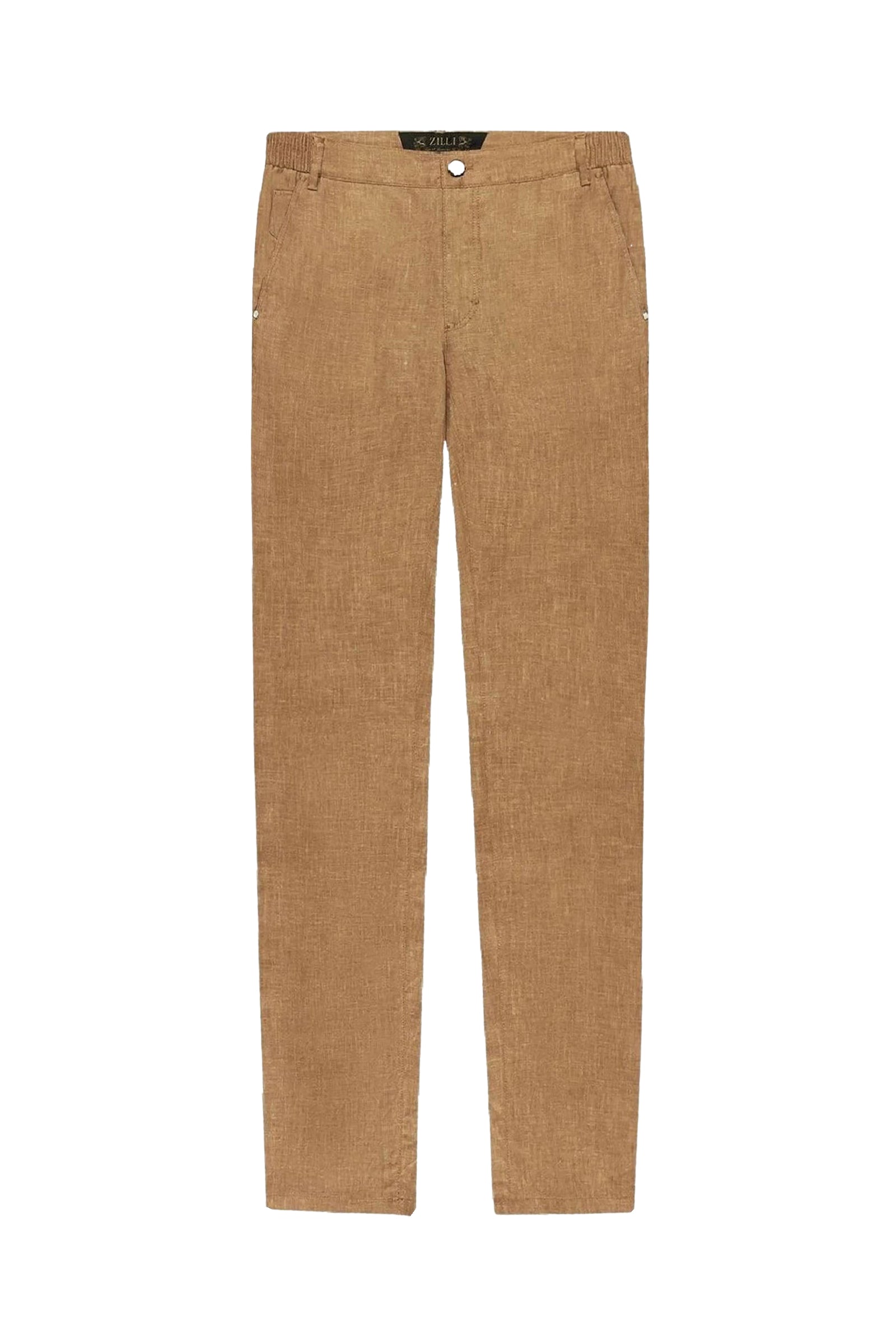 Pantalon texturé en lin - Camel