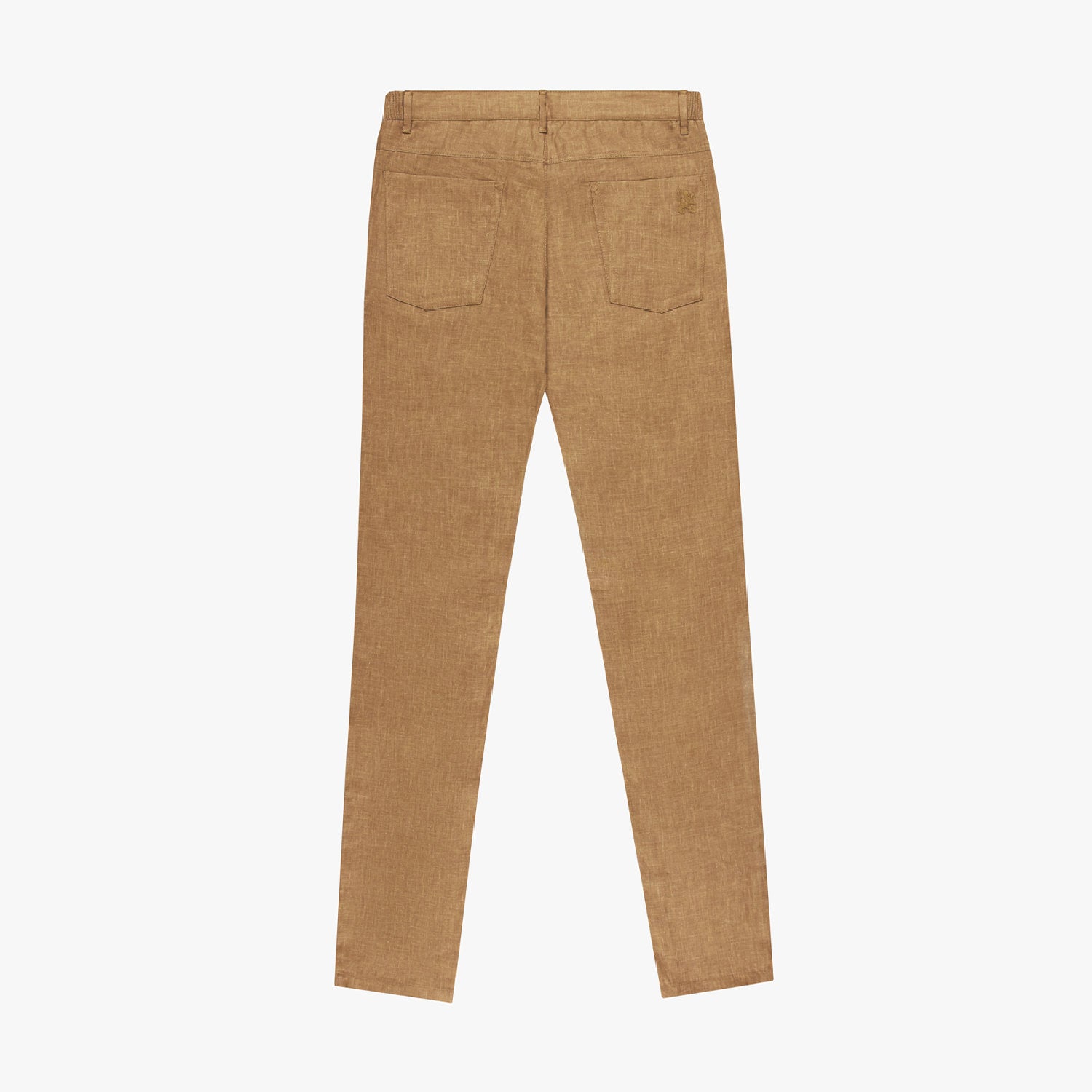 Pantalon texturé en lin - Camel