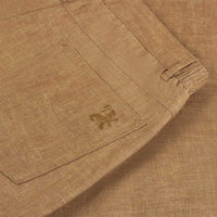 Pantalon texturé en lin - Camel