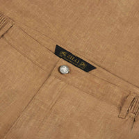 Pantalon texturé en lin - Camel