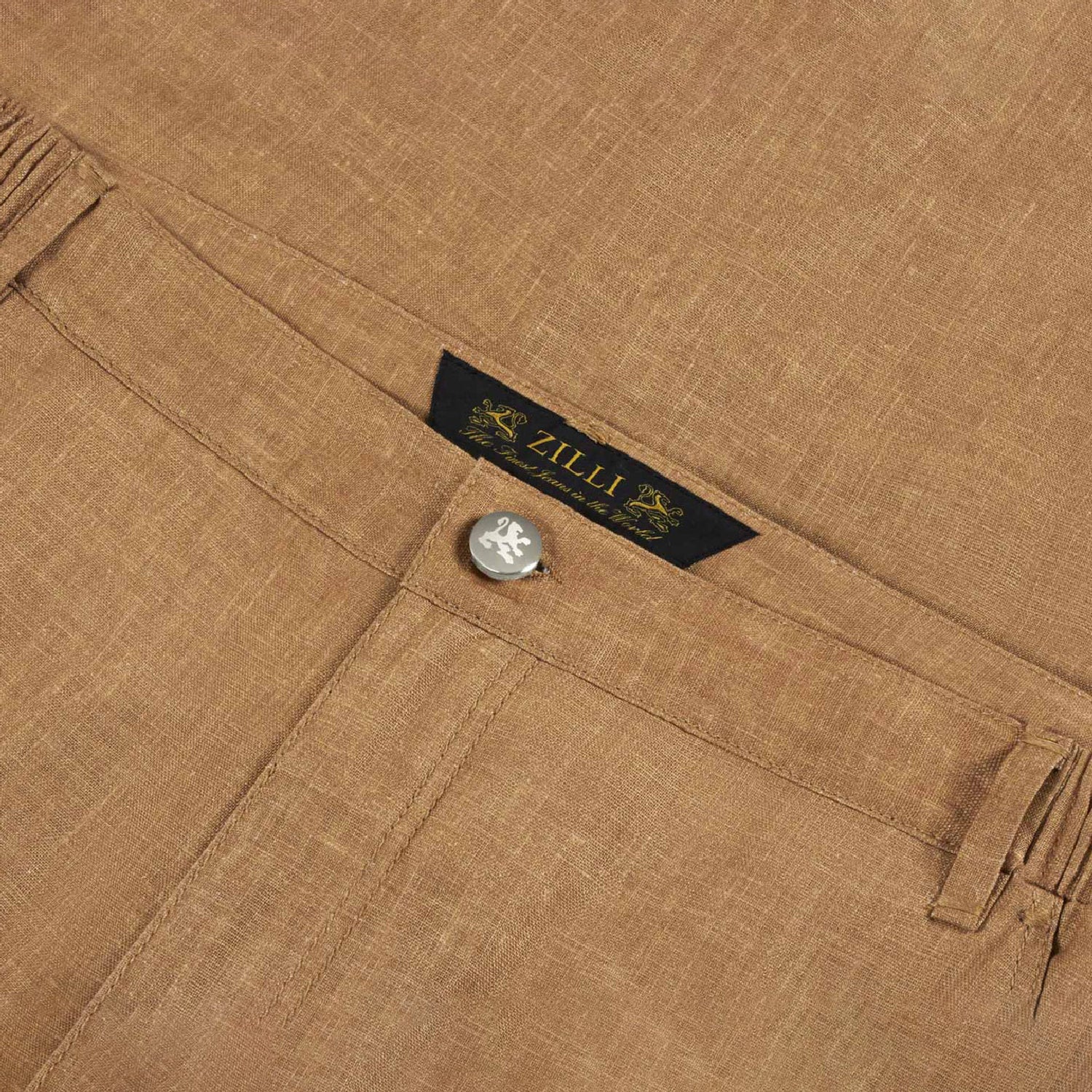 Pantalon texturé en lin - Camel