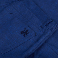 Short à texture flammée en lin - Bleu Royal