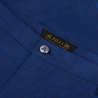 Short à texture flammée en lin - Bleu Royal