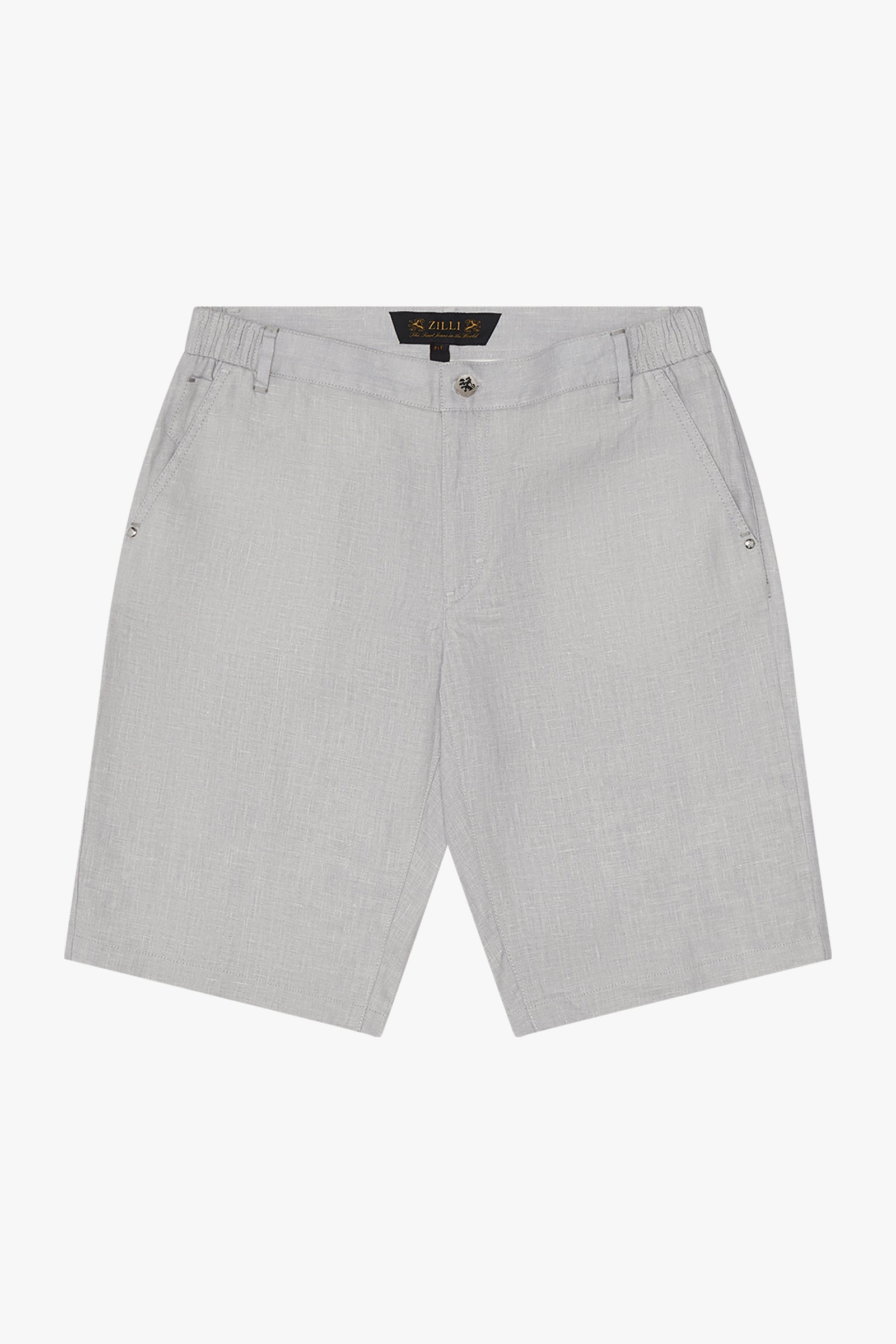 Mottled linen Bermuda shorts - Grey