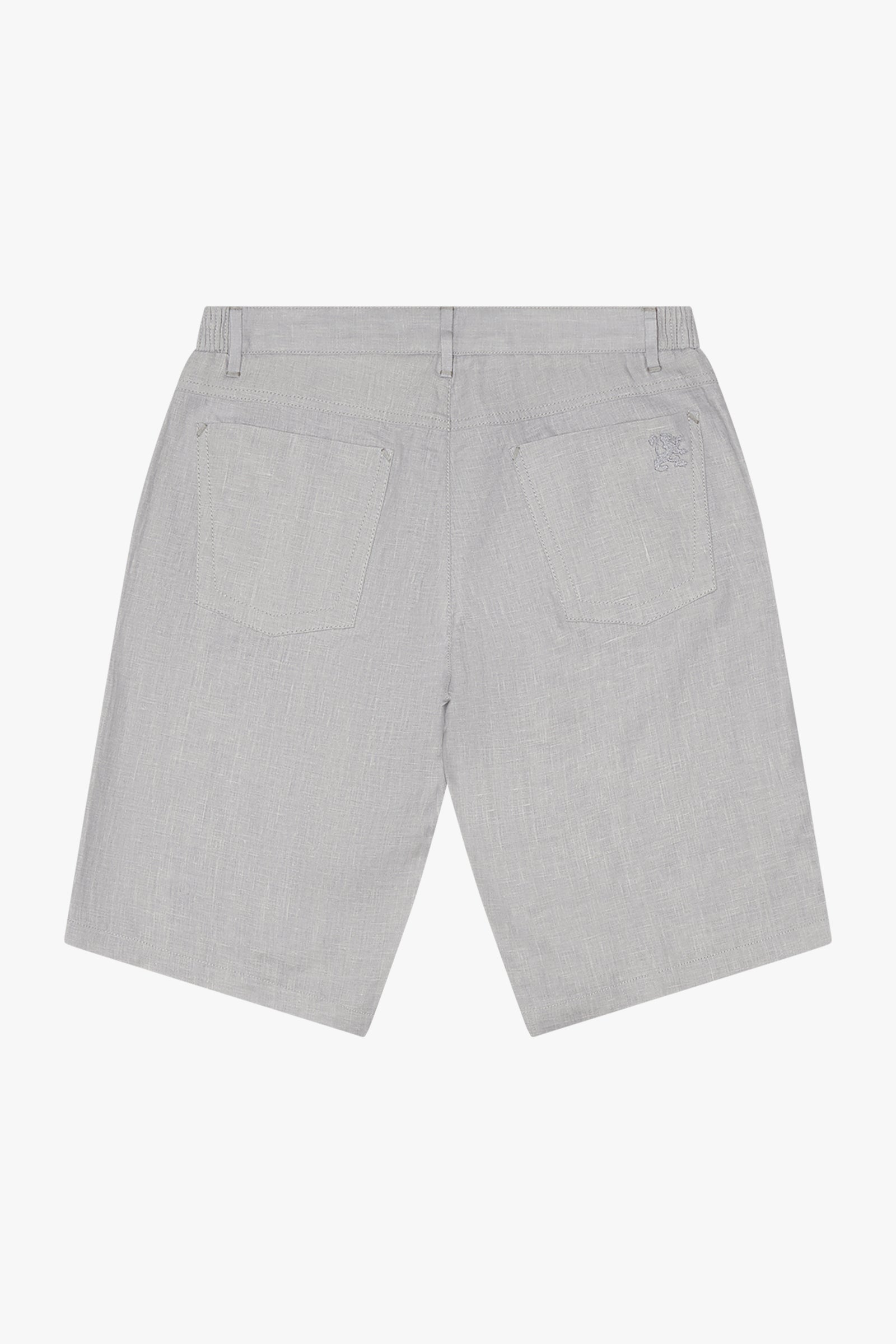 Mottled linen Bermuda shorts - Grey