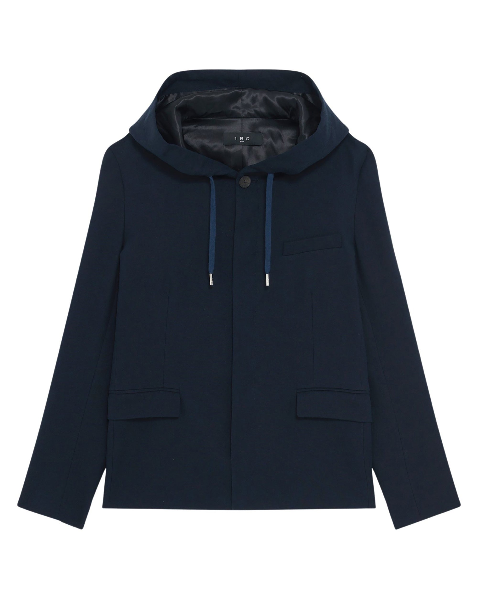 Ridley silk blend hooded jacket - Dark Navy