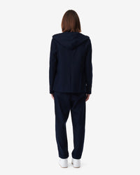 Ridley silk blend hooded jacket - Dark Navy