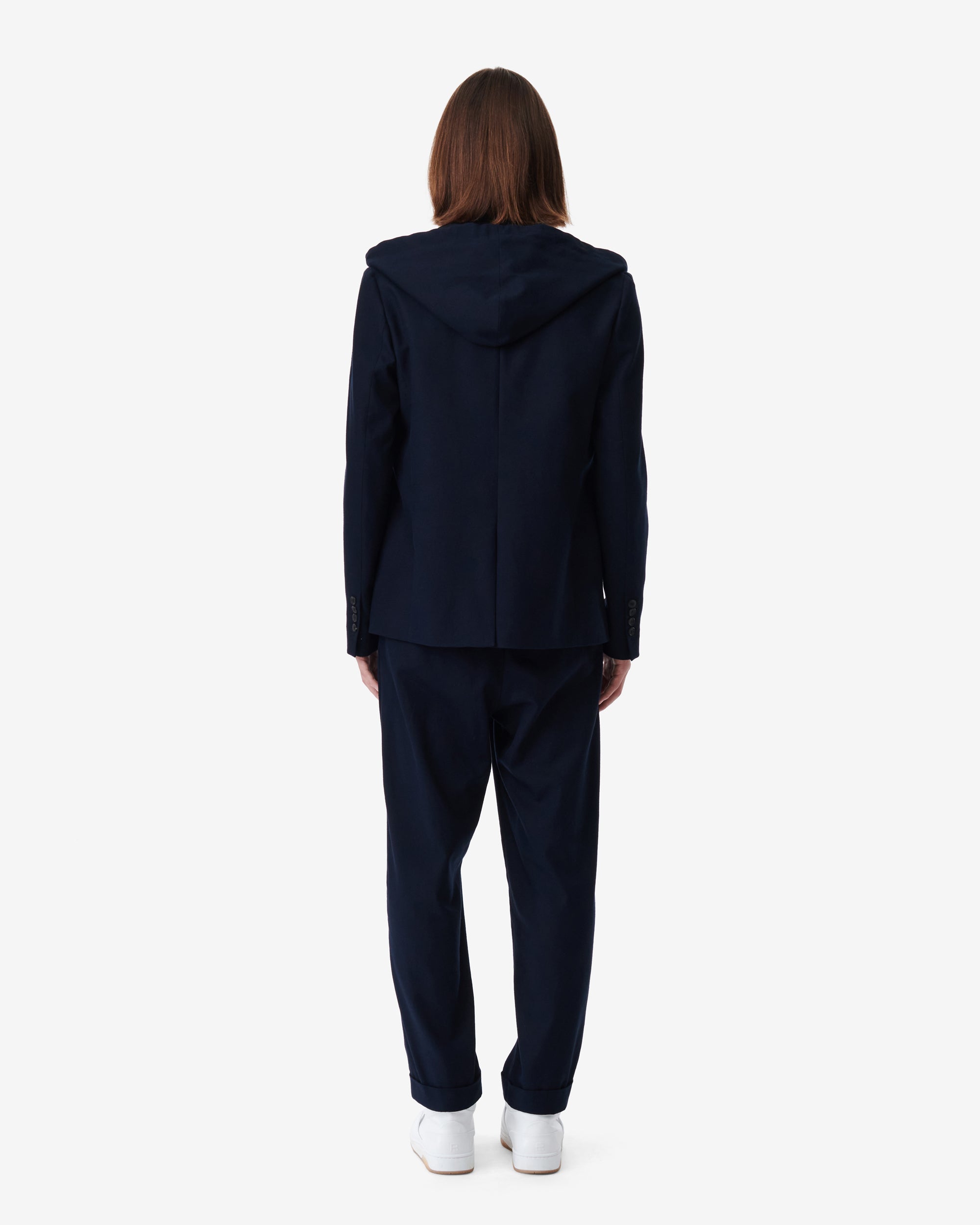 Ridley silk blend hooded jacket - Dark Navy
