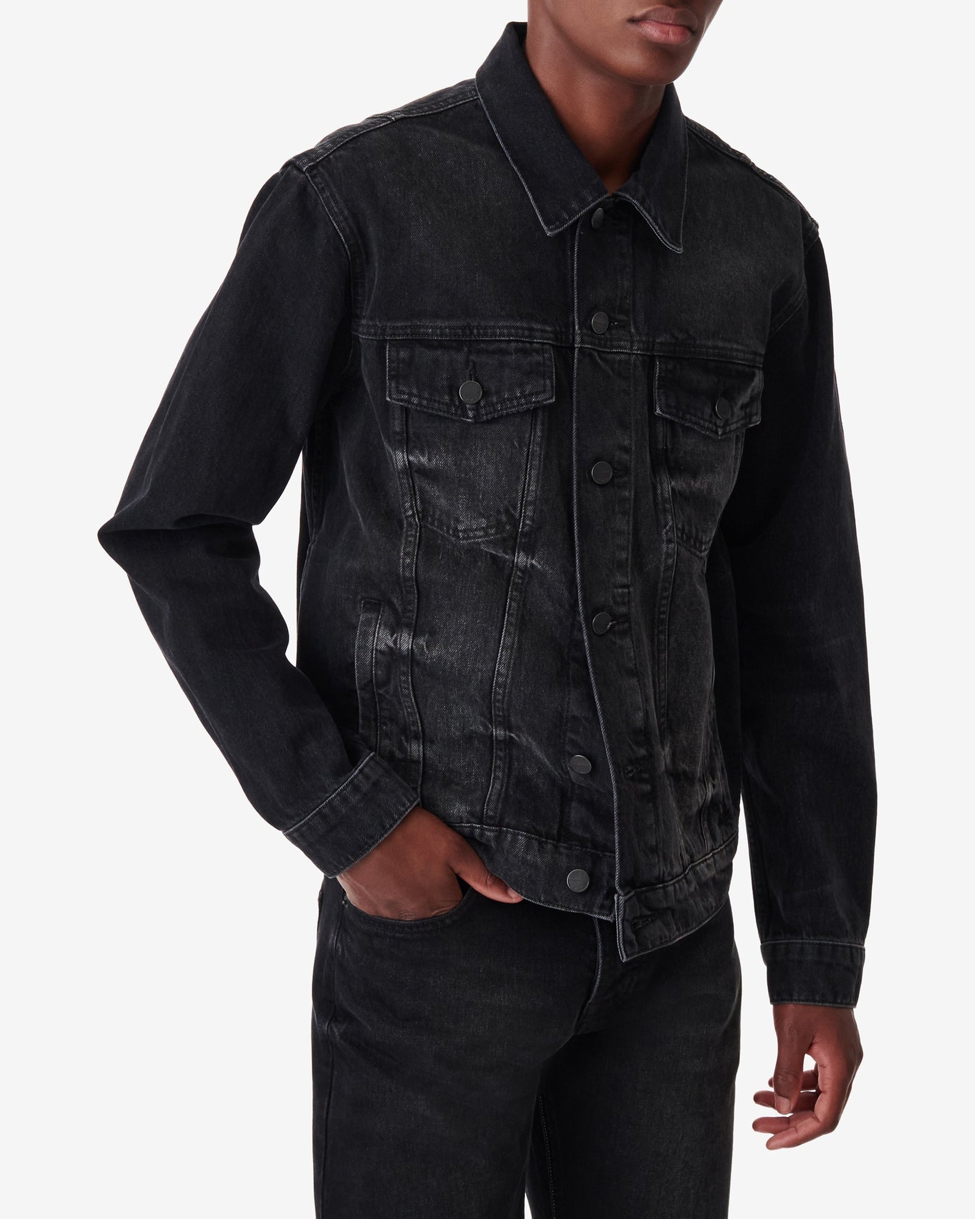 Arlo jacket in denim - Used Black
