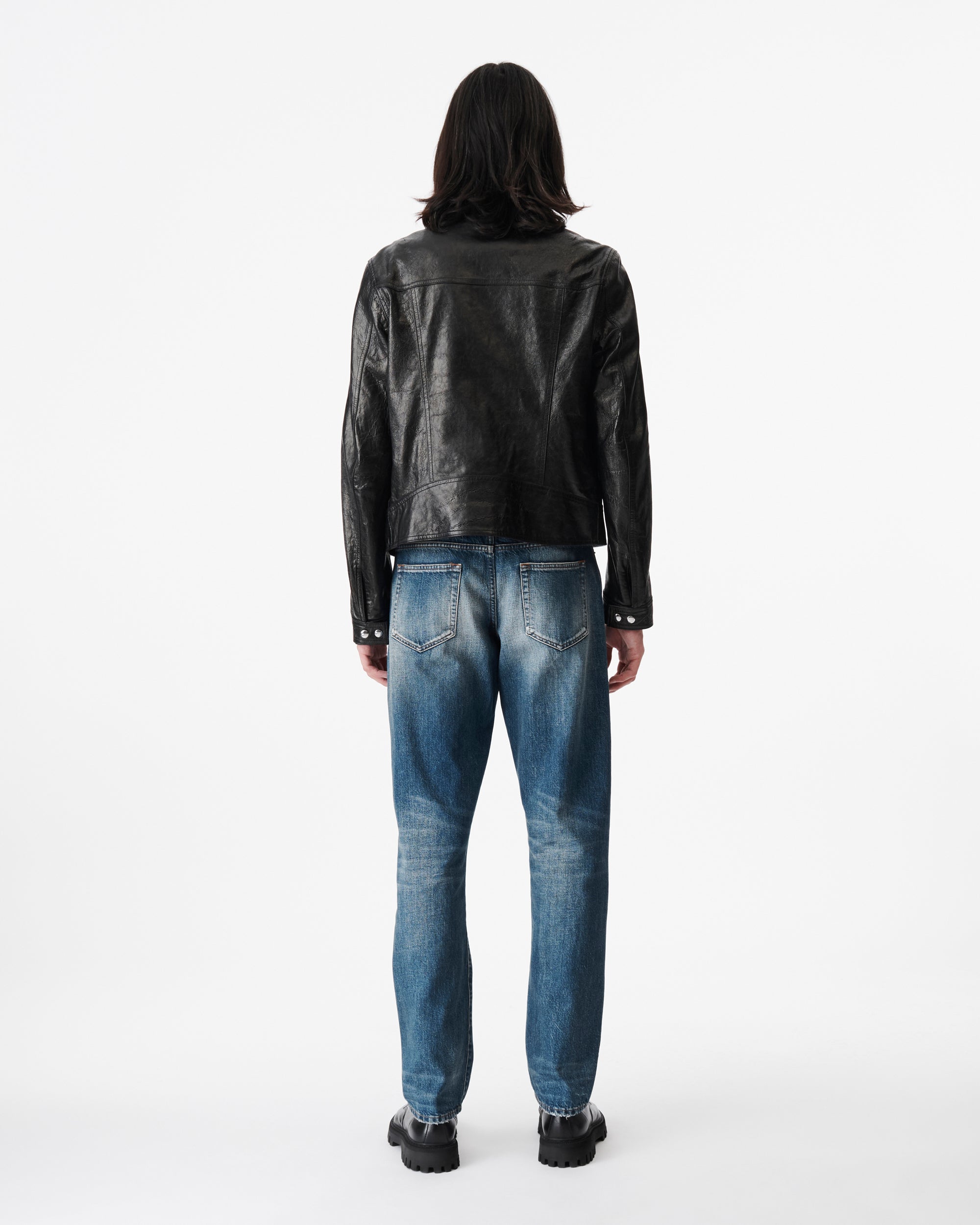 Irown leather biker jacket - Silver & Black