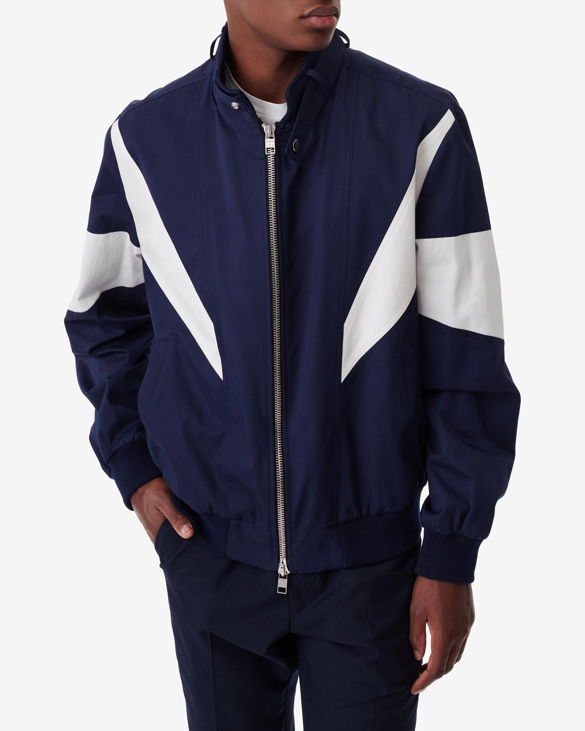 Manol biker jacket - Navy Grey