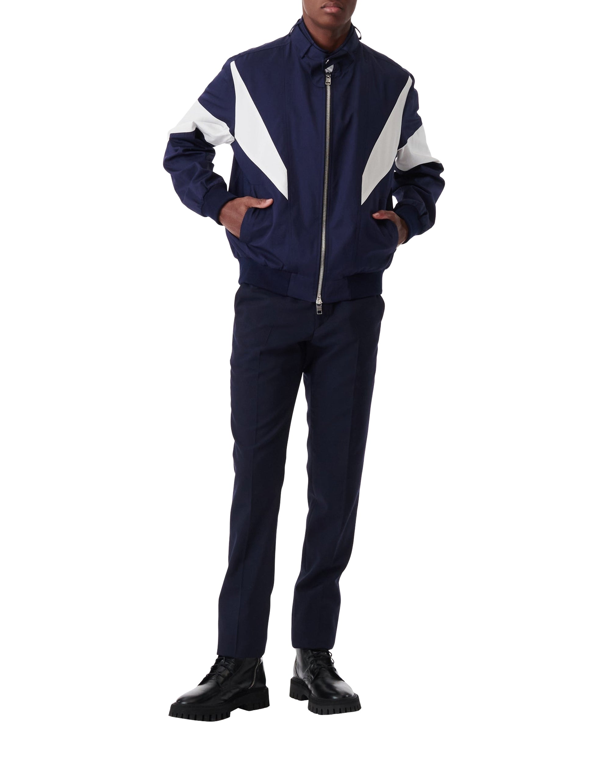 Manol biker jacket - Navy Grey