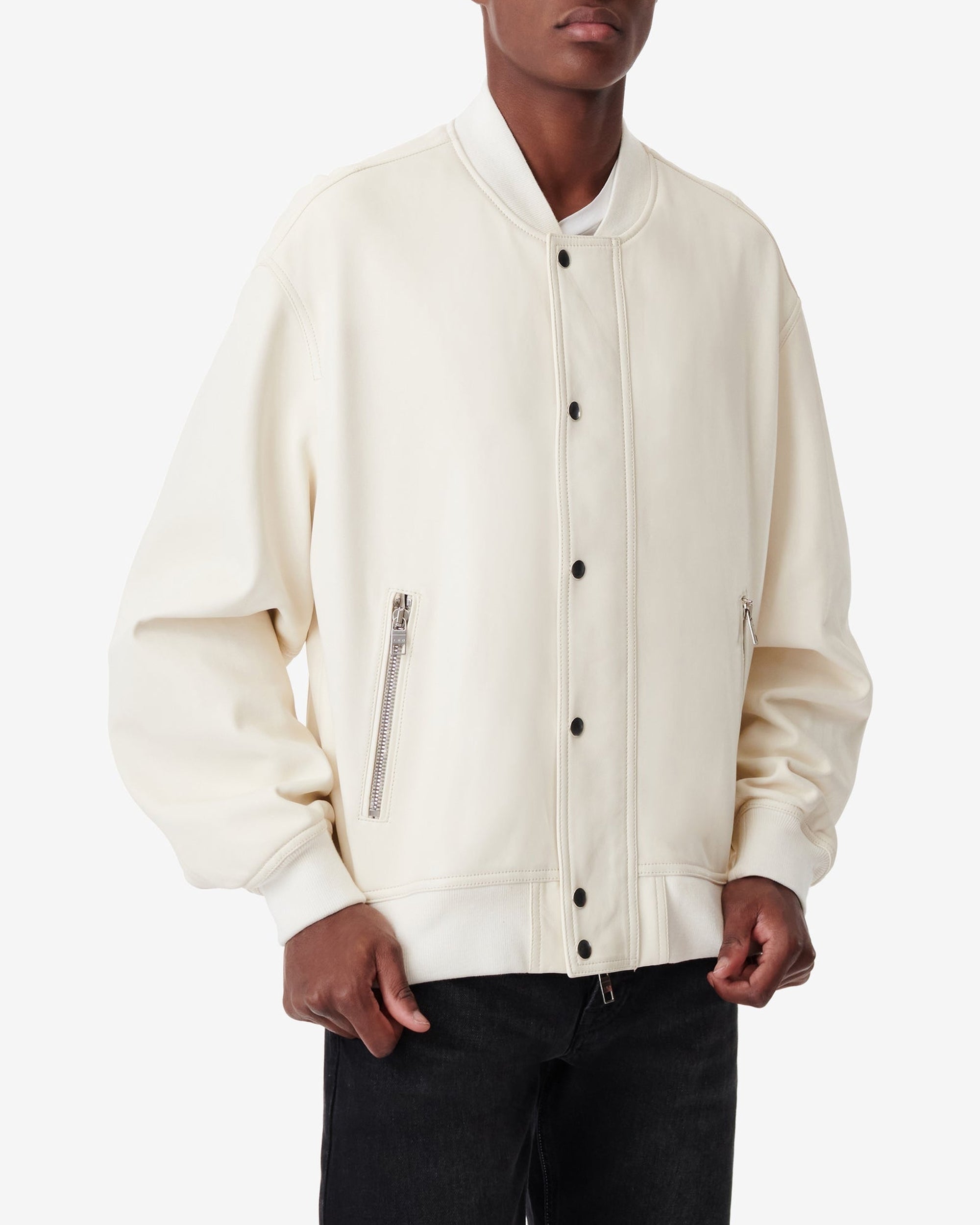 Obra leather jacket - Optical White