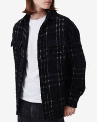 Khassel wool blend overshirt - Black & White