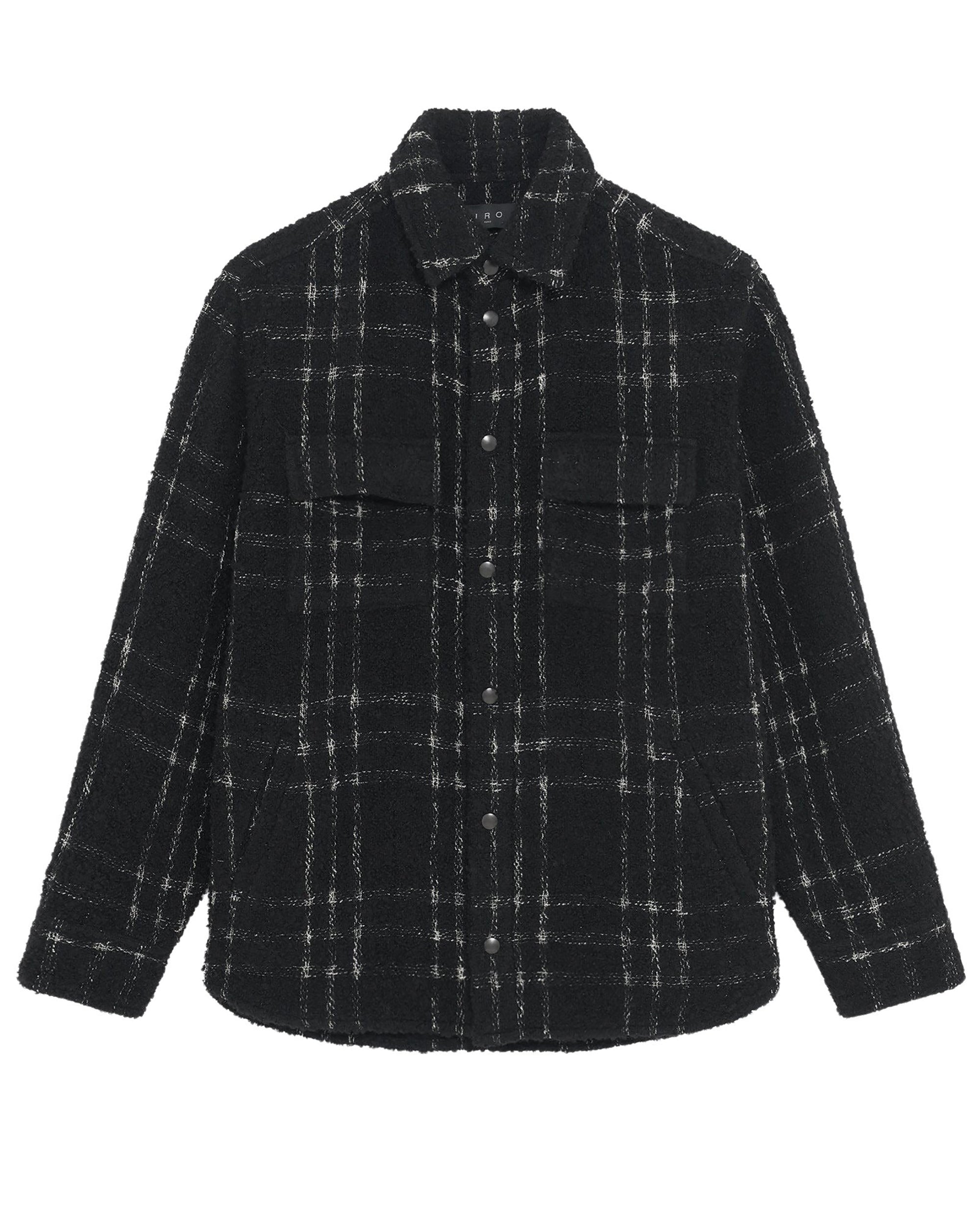 Khassel wool blend overshirt - Black & White