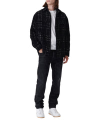 Khassel wool blend overshirt - Black & White