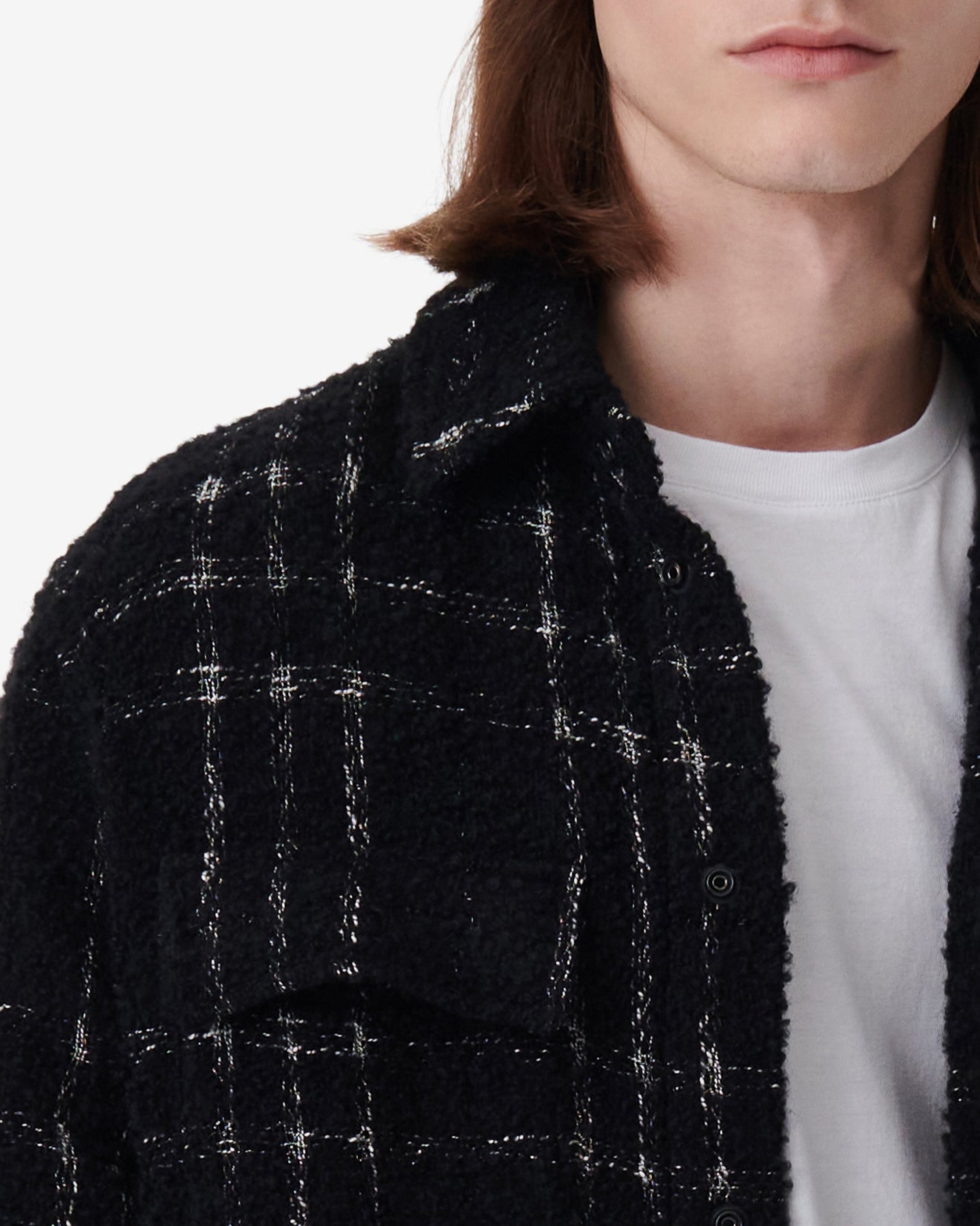 Khassel wool blend overshirt - Black & White