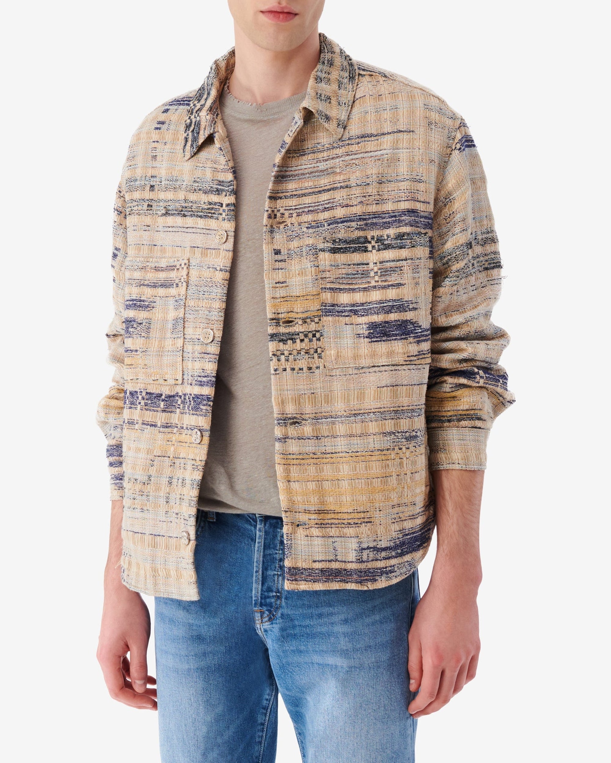 Oliver long sleeve overshirt - Mixed Beige