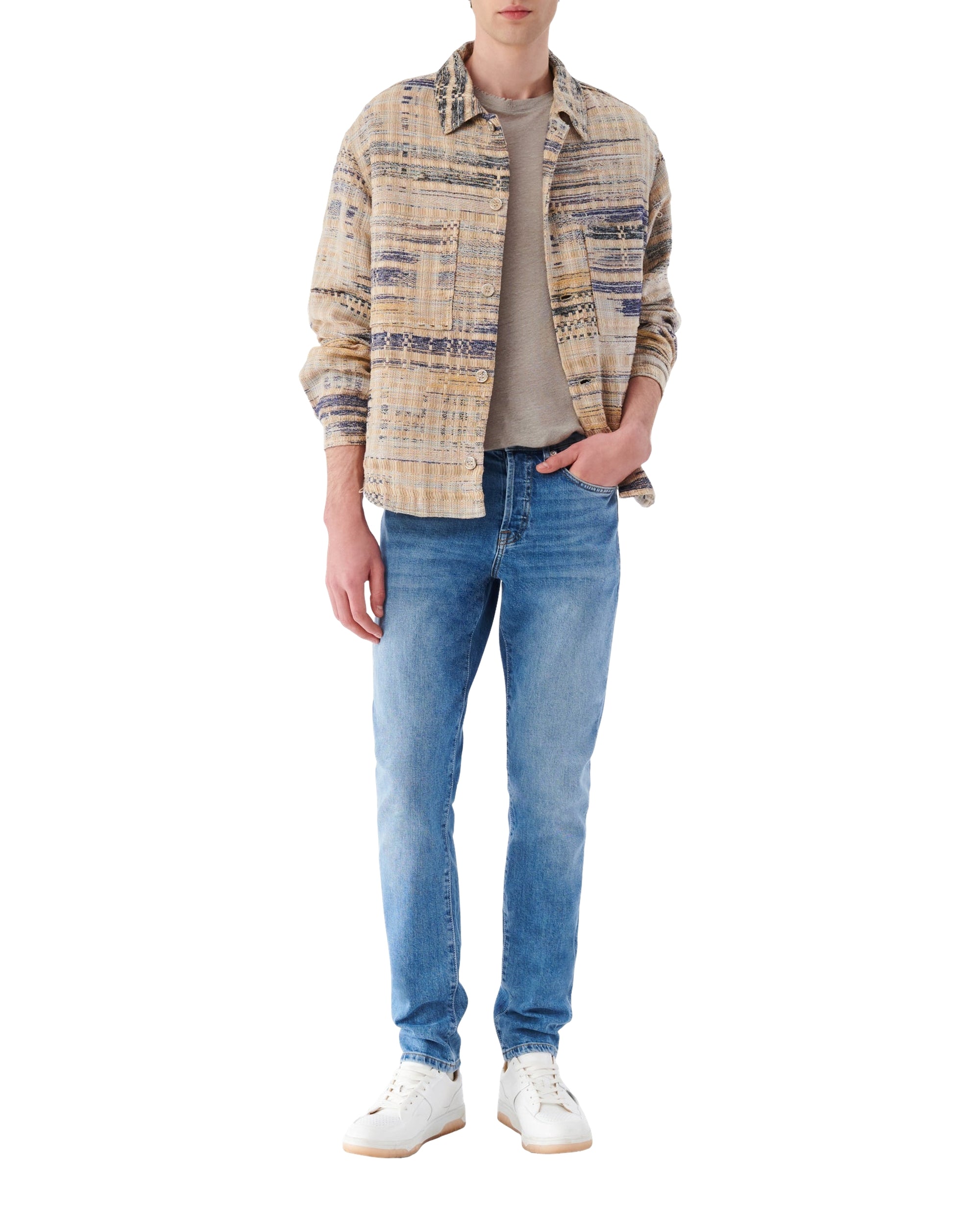 Oliver long sleeve overshirt - Mixed Beige