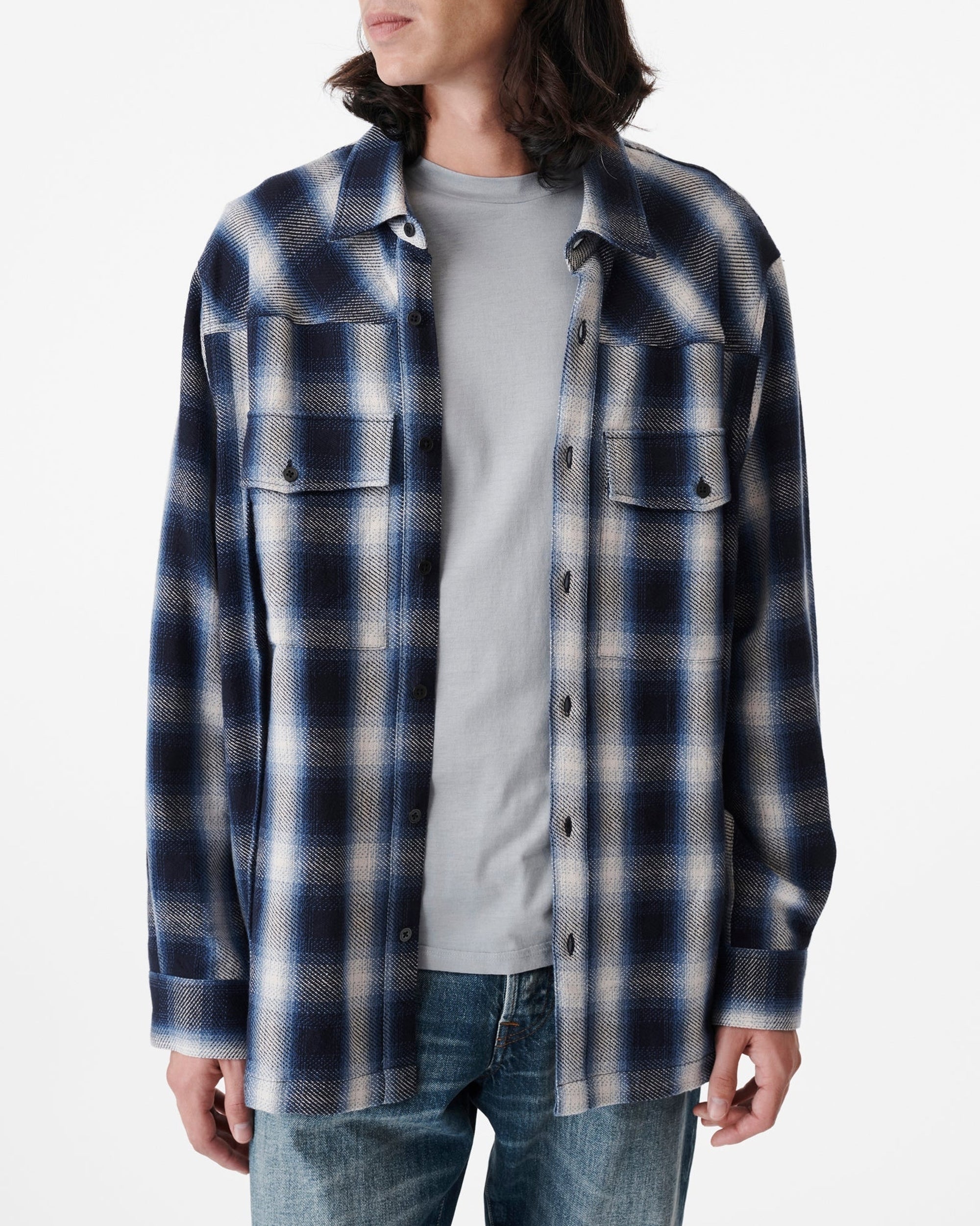 Souba overshirt - Blue & White