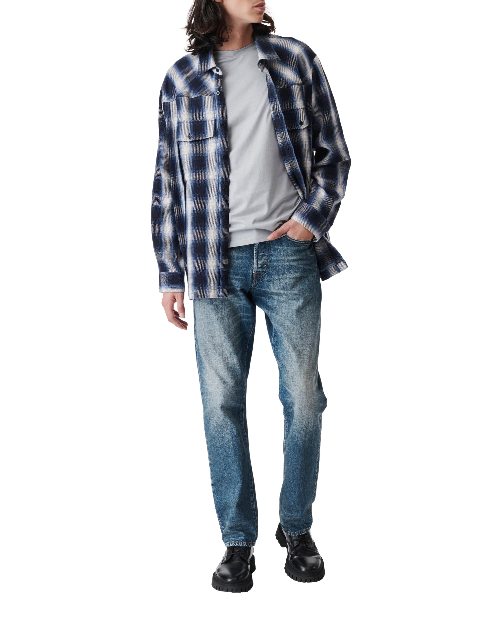 Souba overshirt - Blue & White