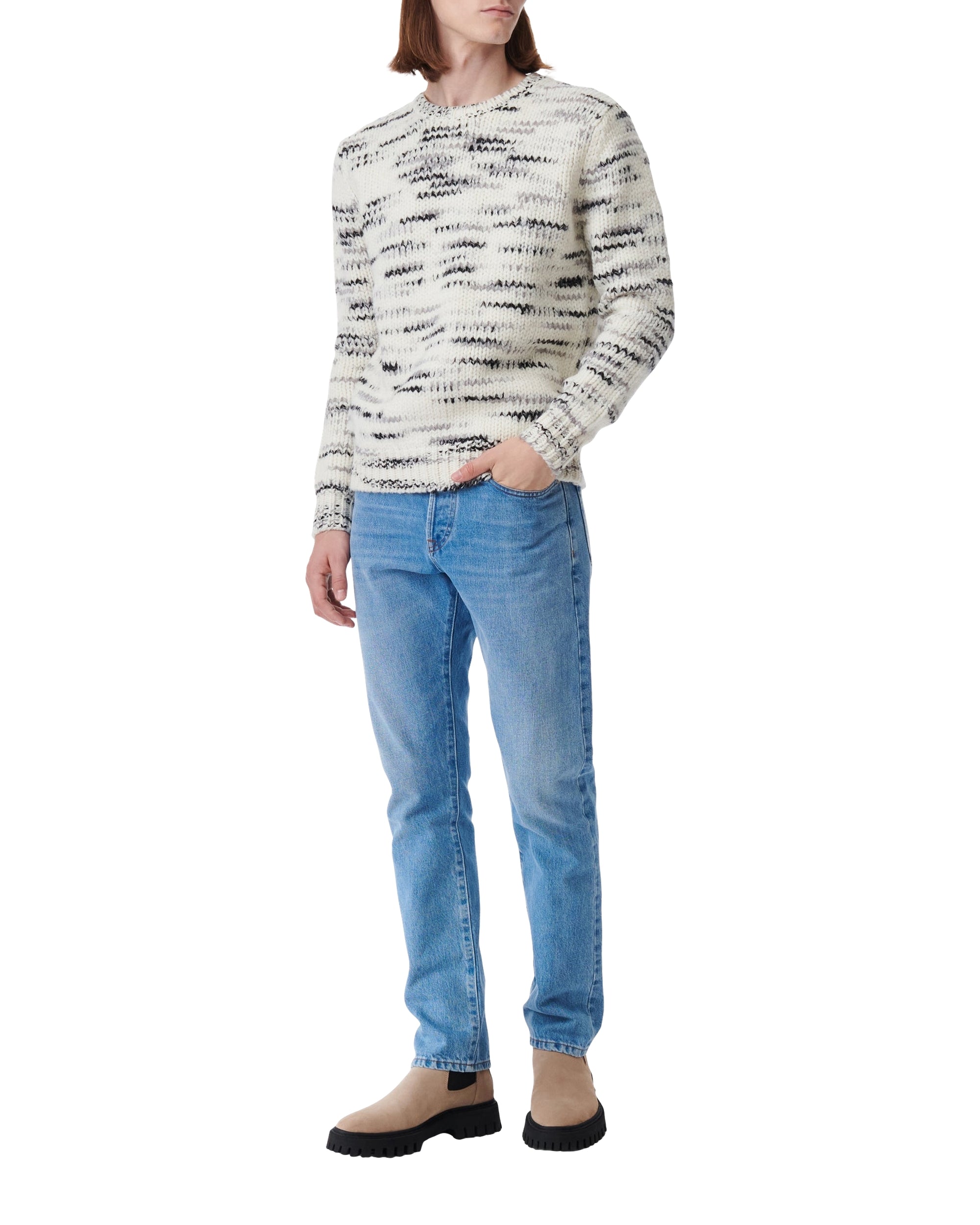 Bapo wool jumper - Ecru & Black