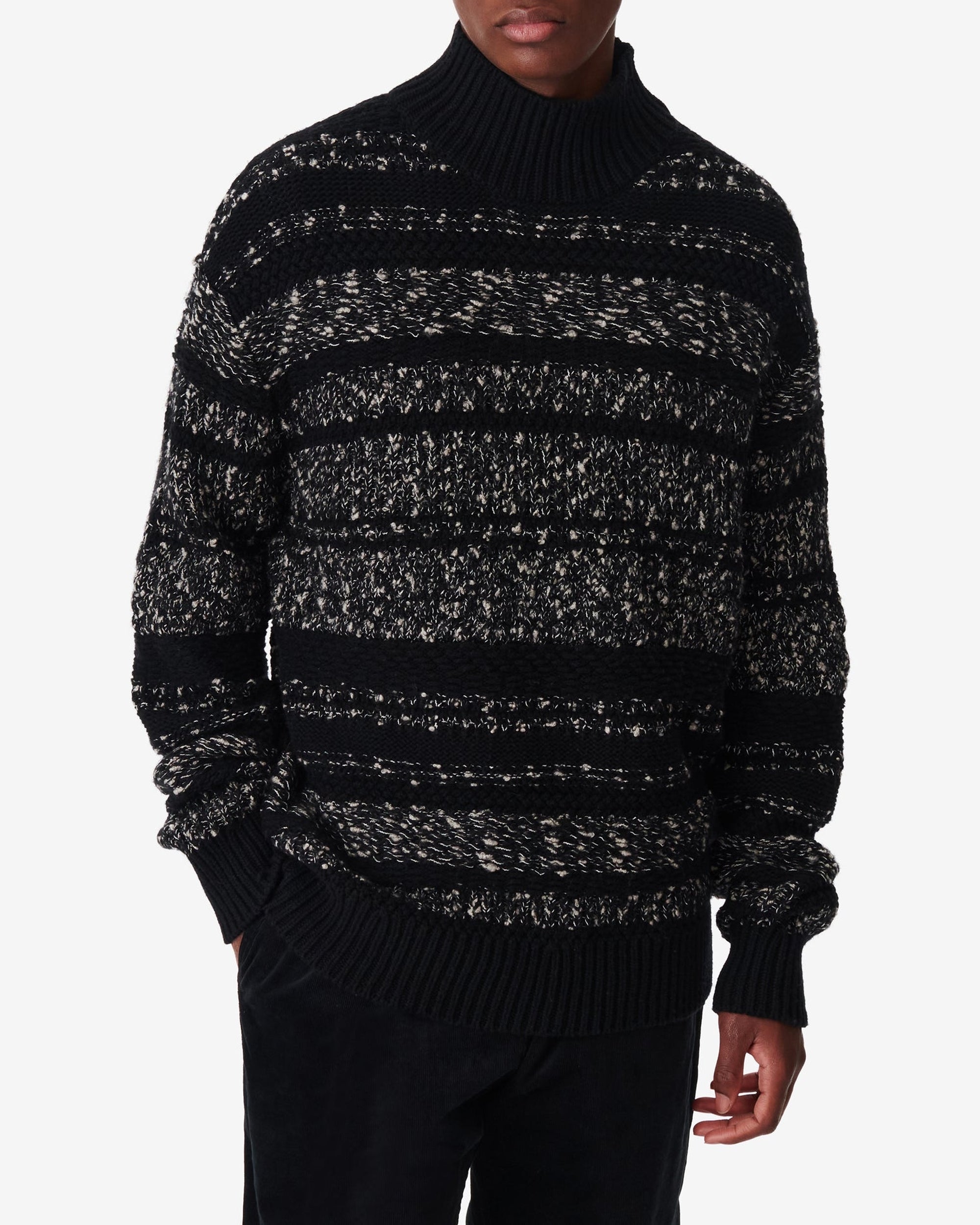 Inoko wool jumper - Black & Dark Grey