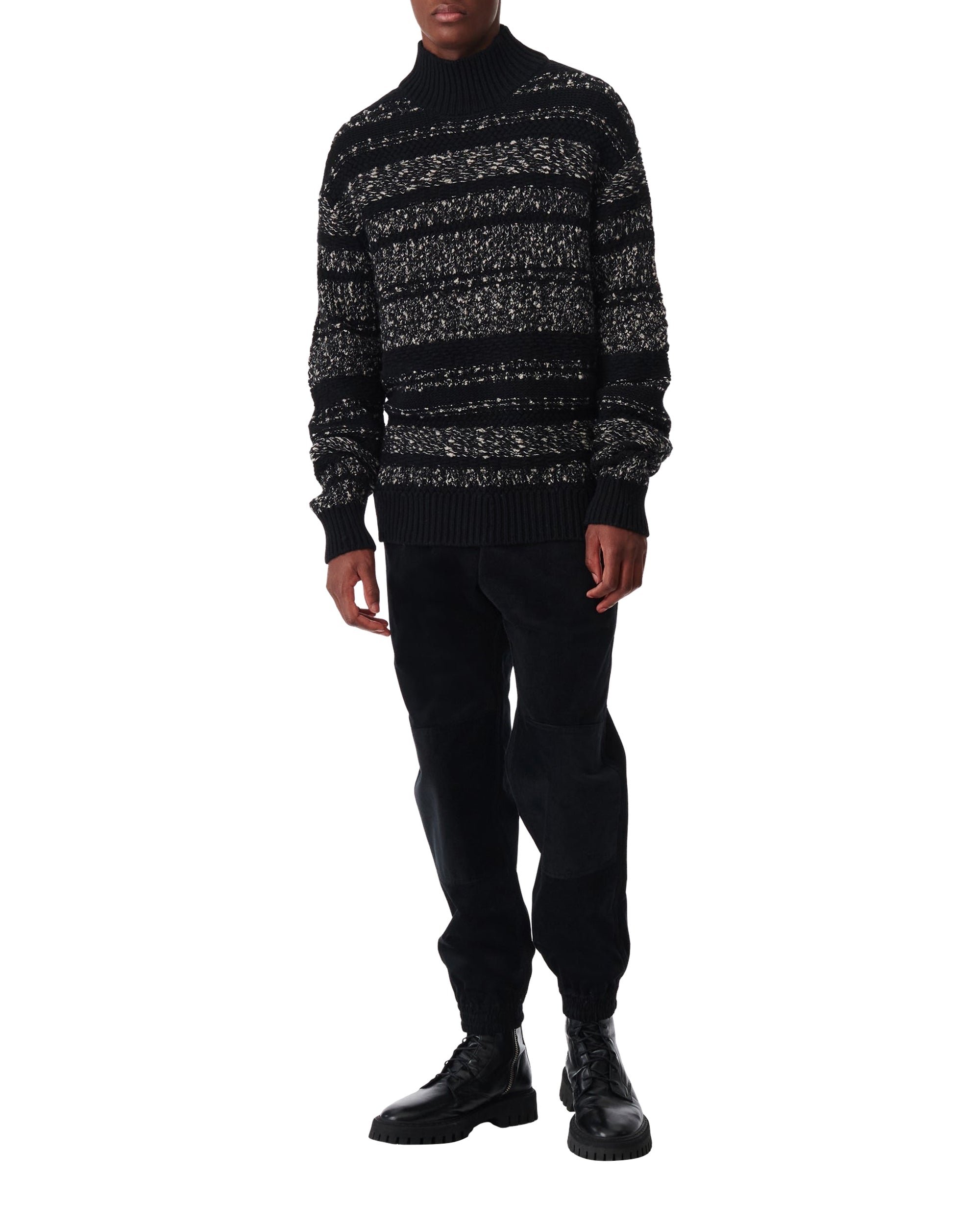 Inoko wool jumper - Black & Dark Grey