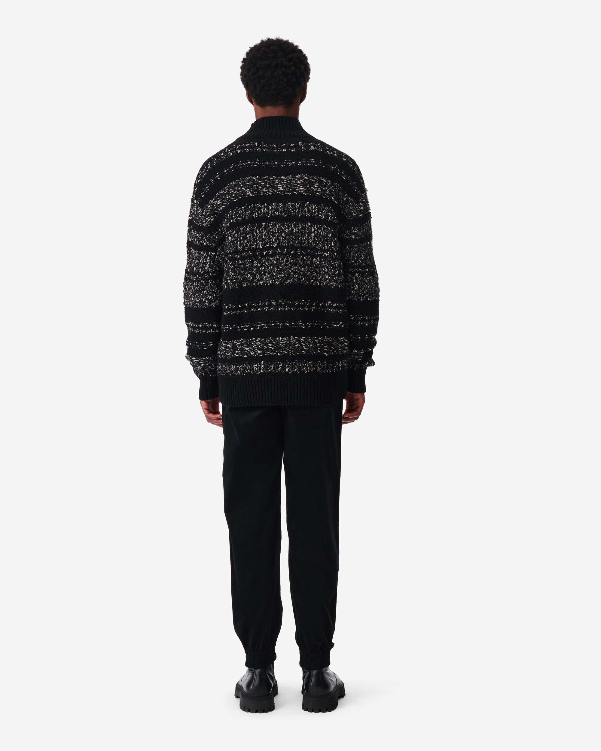 Inoko wool jumper - Black & Dark Grey
