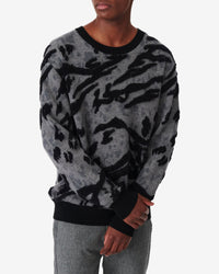 Wool Pules jumper - Print Animal Grey