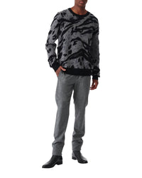 Wool Pules jumper - Print Animal Grey