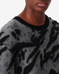 Wool Pules jumper - Print Animal Grey
