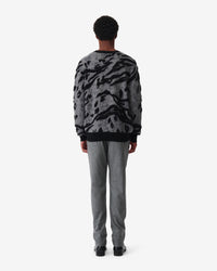 Wool Pules jumper - Print Animal Grey