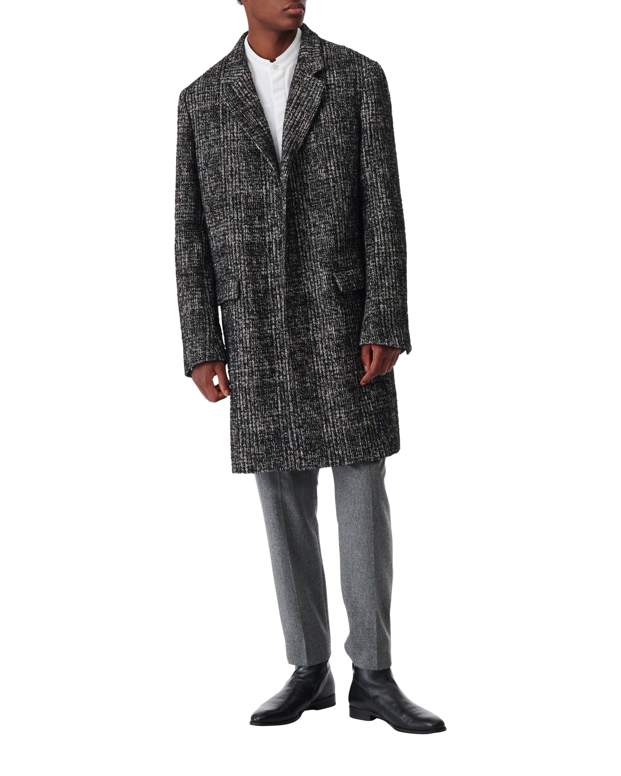 Calvon alpaca coat - Black & White