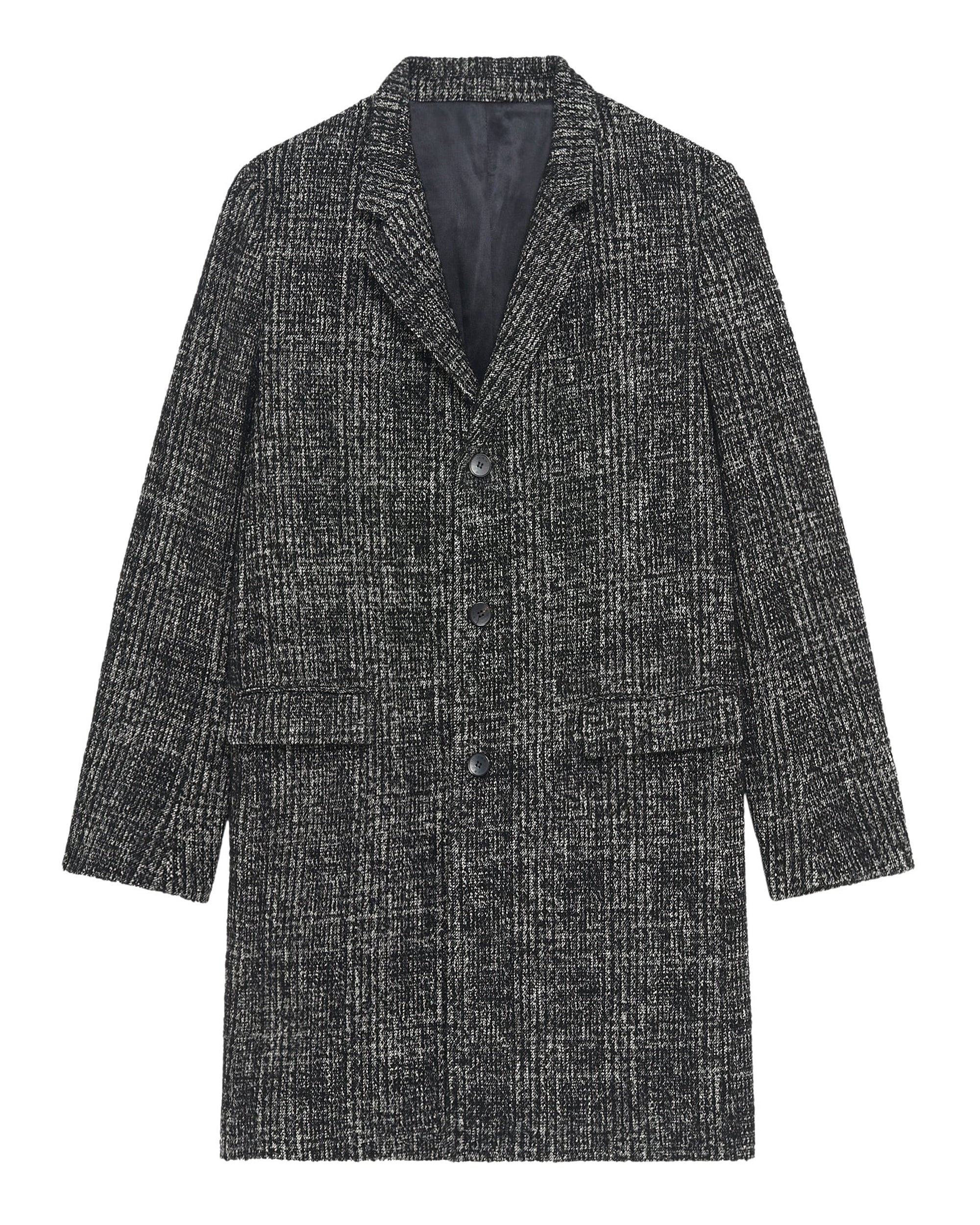 Calvon alpaca coat - Black & White