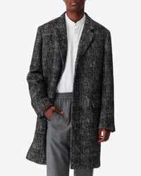Calvon alpaca coat - Black & White