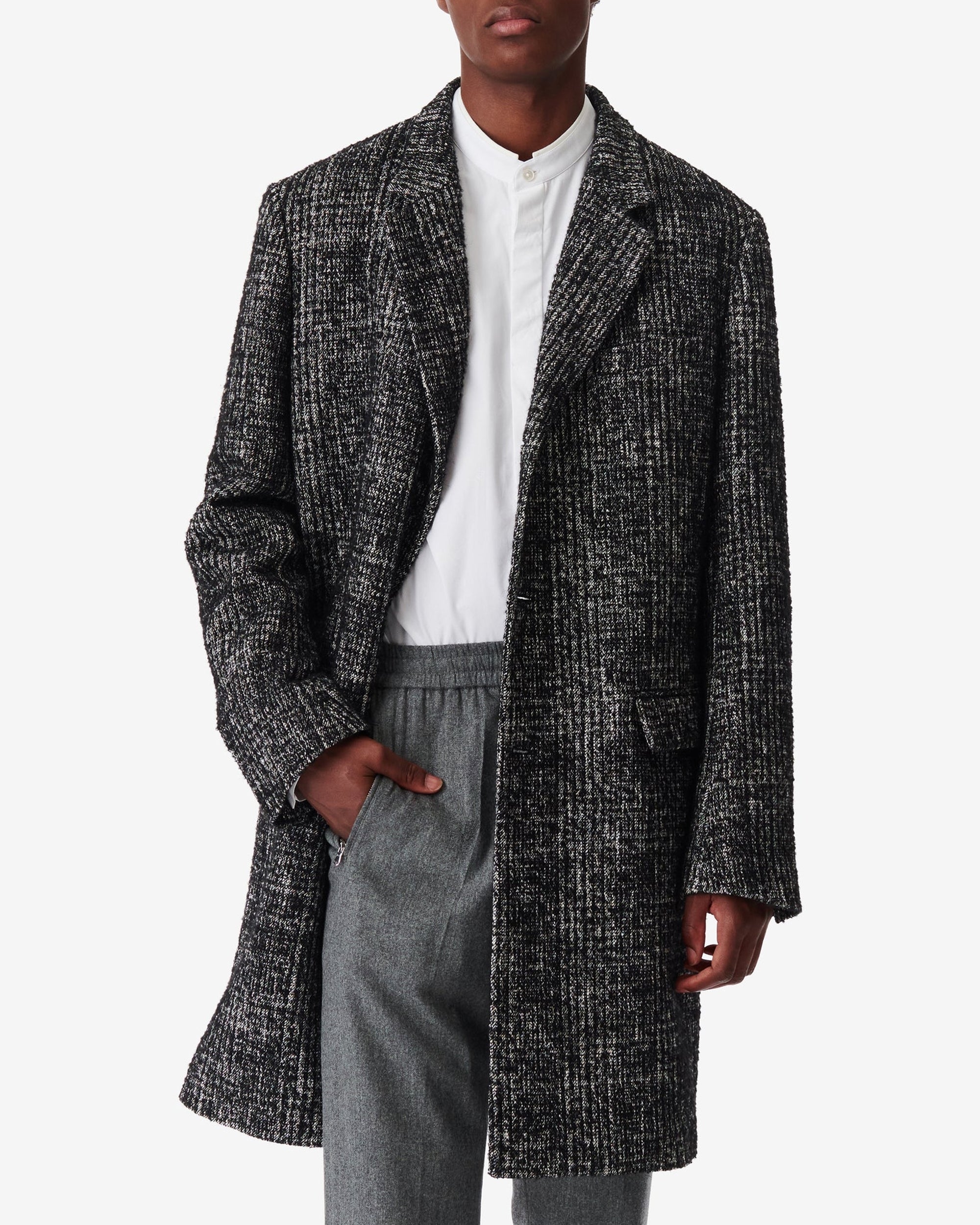 Calvon alpaca coat - Black & White