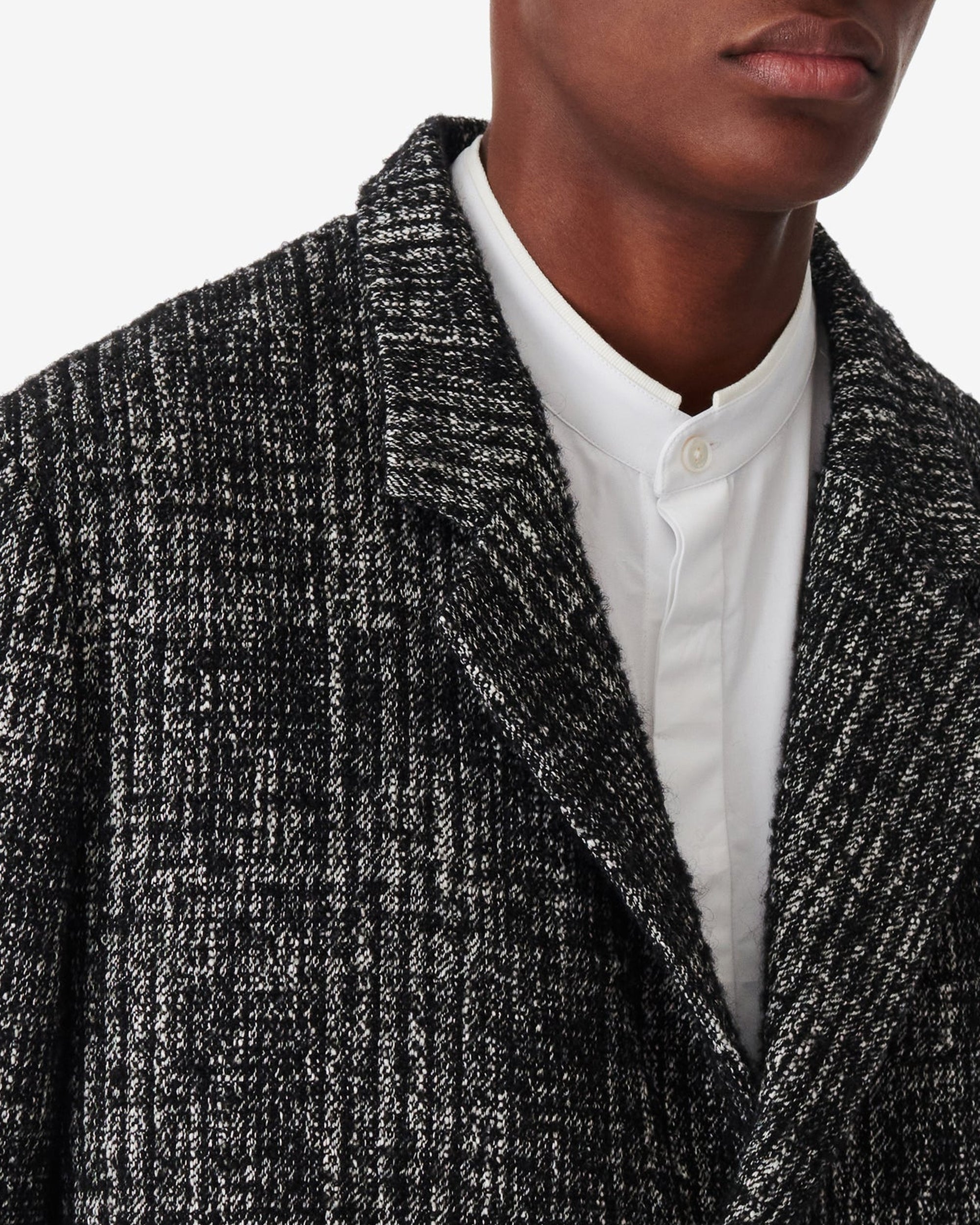 Calvon alpaca coat - Black & White