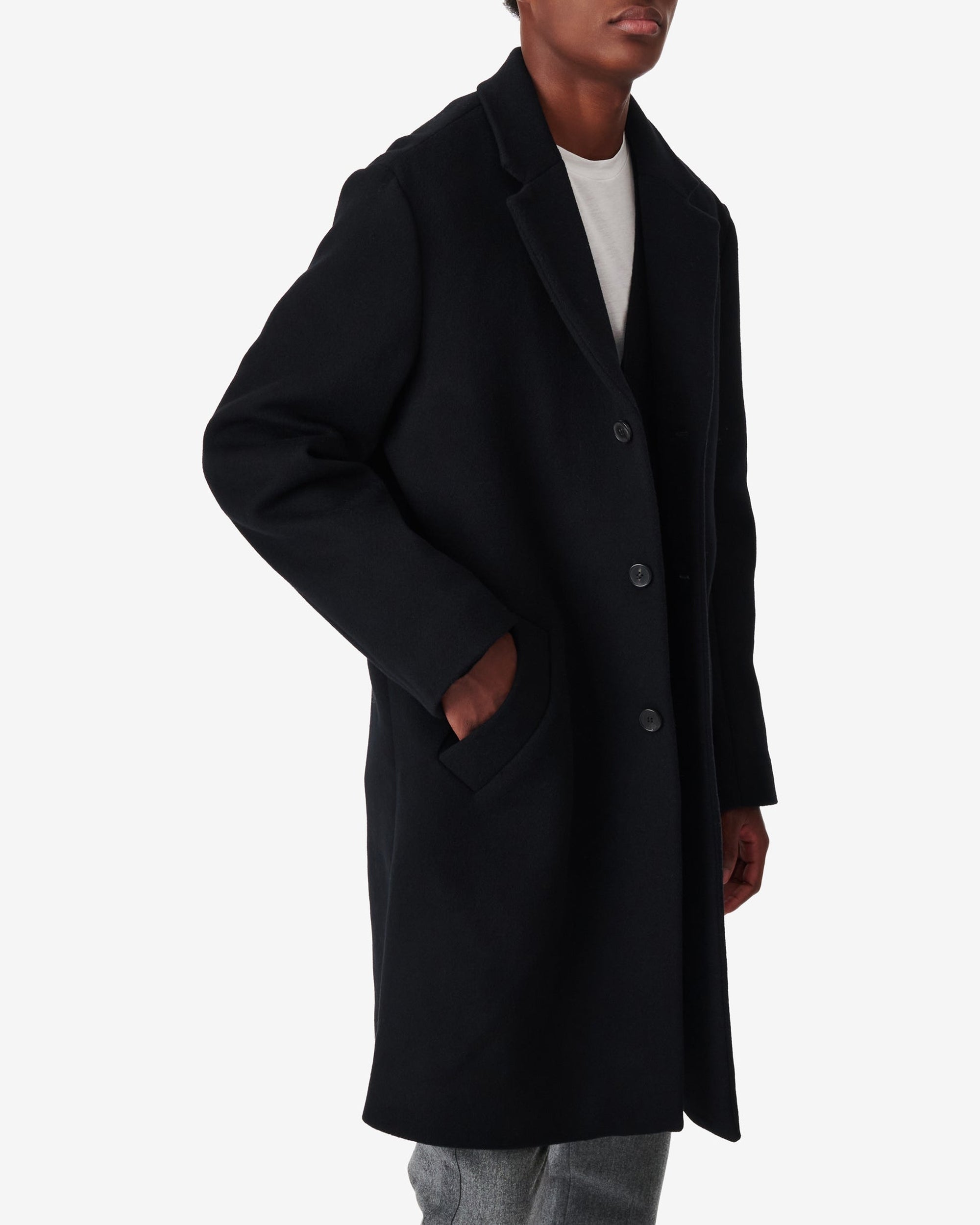 Cung coat in wool - Black