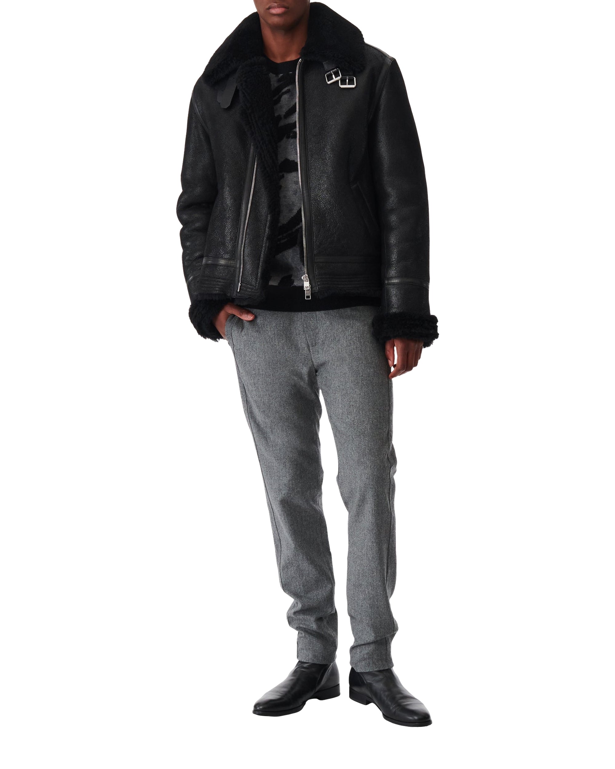 Deleo leather jacket - Black
