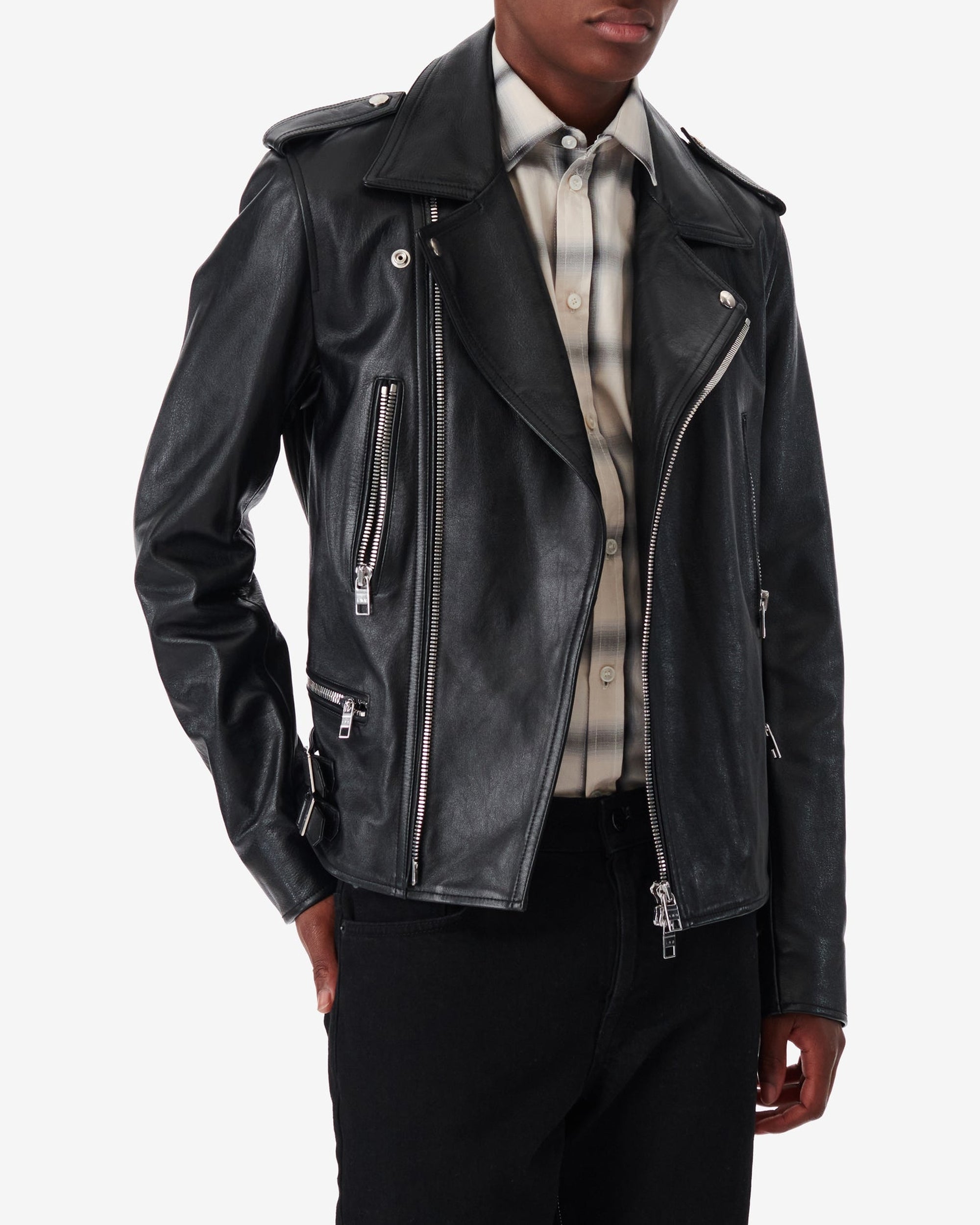 Erik leather jacket - Black