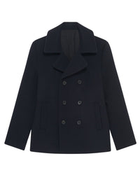 Tristan wool pea jacket - Navy